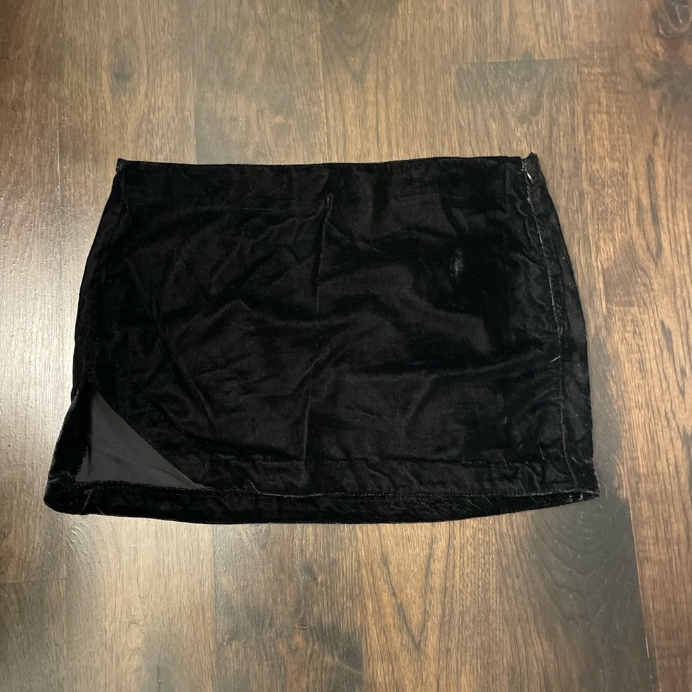 Free People Velvet Mini Skirt w Slit